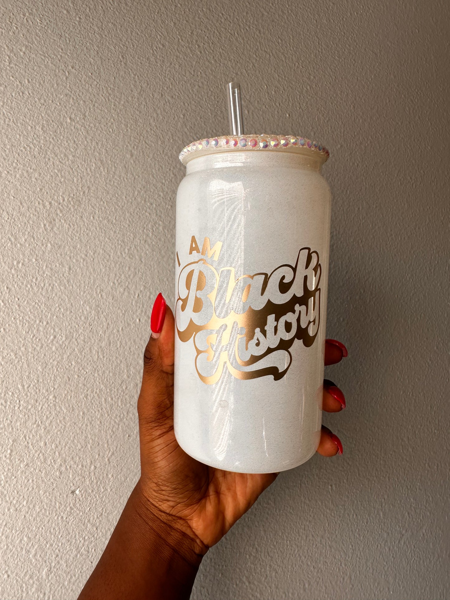 I Am Black History Glass Cup