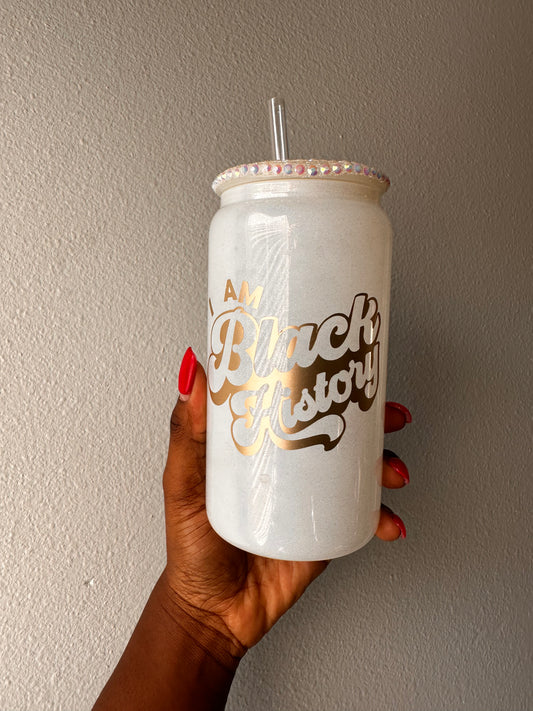 I Am Black History Glass Cup